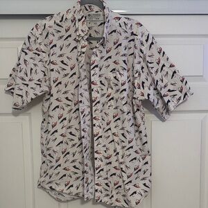 Columbia White Multicolor fly fishing lure button up